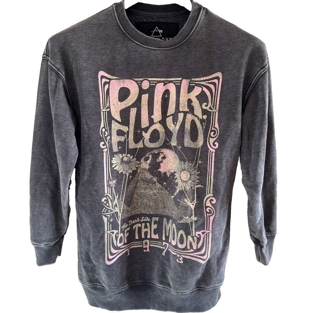Pink Floyd Dark Side of the Moon XL Gray Graphic Crewneck Fleece Pullover
